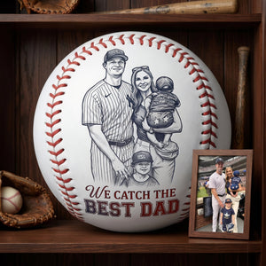 Catch The Best Dad Baseball Ball Custom Photo Gifts For Baseball Dad 05qhlu090526 - Baseball - GoDuckee