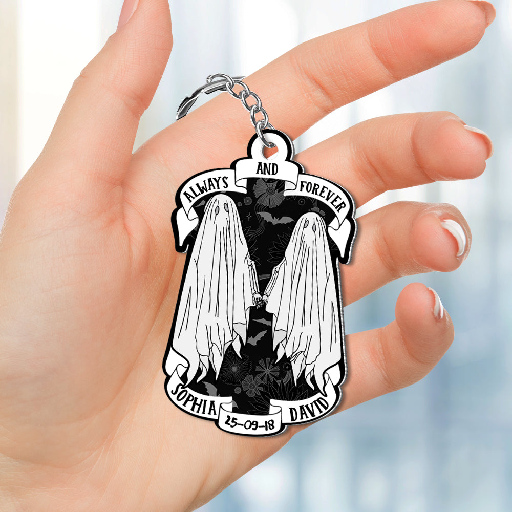 Personalized Ghost Keychain Gift For Couple - Keychains - GoDuckee