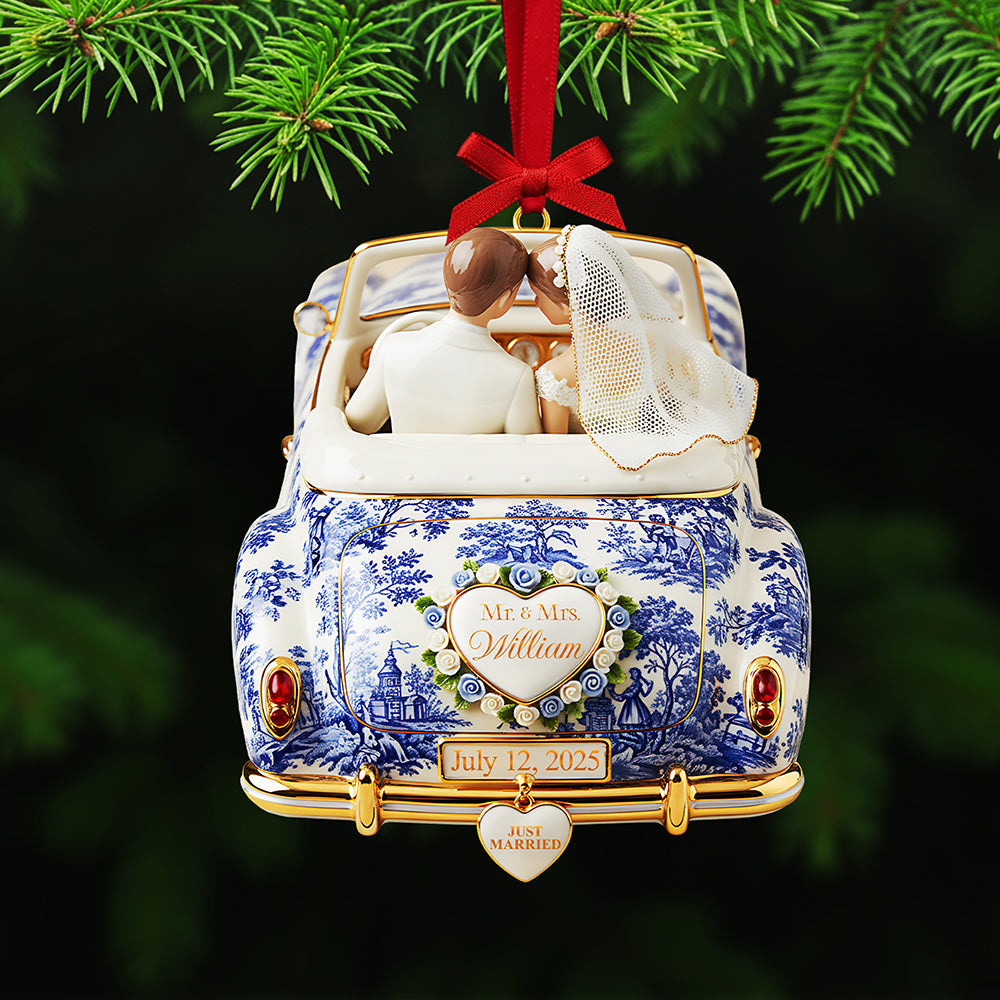 Personalized Gifts For Christmas, Newlywed Toile de Joy Custom Shape Acrylic Ornament 04pgta081025 - Ornament - GoDuckee