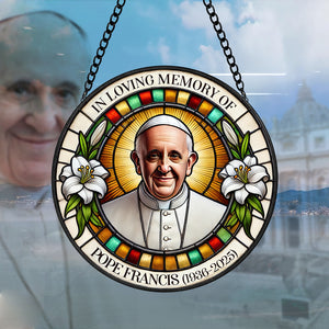 In Loving Memory of Pope Francis - Stained Glass Tribute 02HULU230425 - Ornament - GoDuckee