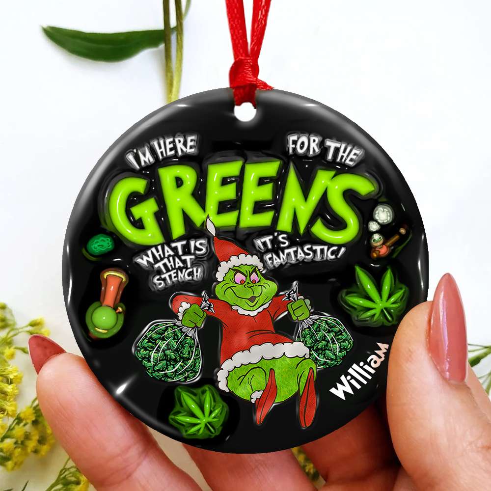 Personalized Christmas Gifts For Weed Lover Ceramic Ornament 01TOPU010824 - Ornament - GoDuckee