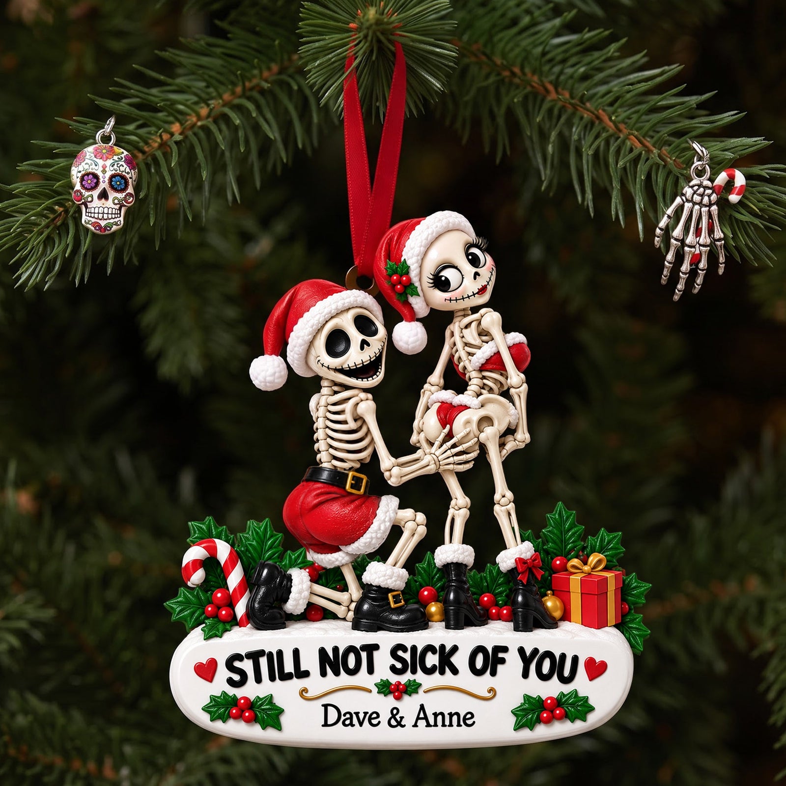Fun Skeleton Couple Ornament, Personalized Gifts For Couple 03qhlu160926 - Ornament - GoDuckee