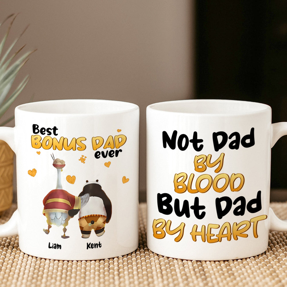 Personalized Gifts For Step Dad Coffee Mug Not Dad By Blood But Dad By Heart 01QHPU230124 Father's Day Gifts - Coffee Mugs - GoDuckee