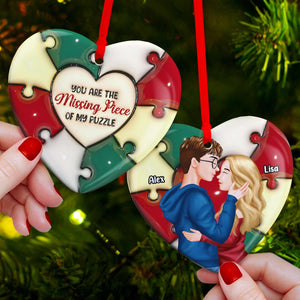 Personalized Gifts For Couple Heart Ceramic Ornament 04OHMH301024PA - Ornament - GoDuckee