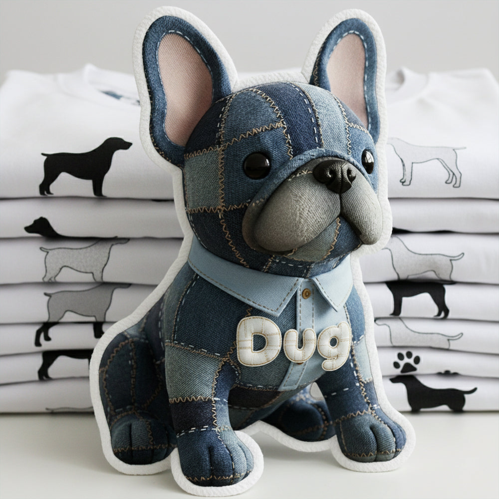 Cute Denim Dog Custom Shape Pillow - Personalized Gifts For Dog Lovers 01pgta021225 - Pillow - GoDuckee