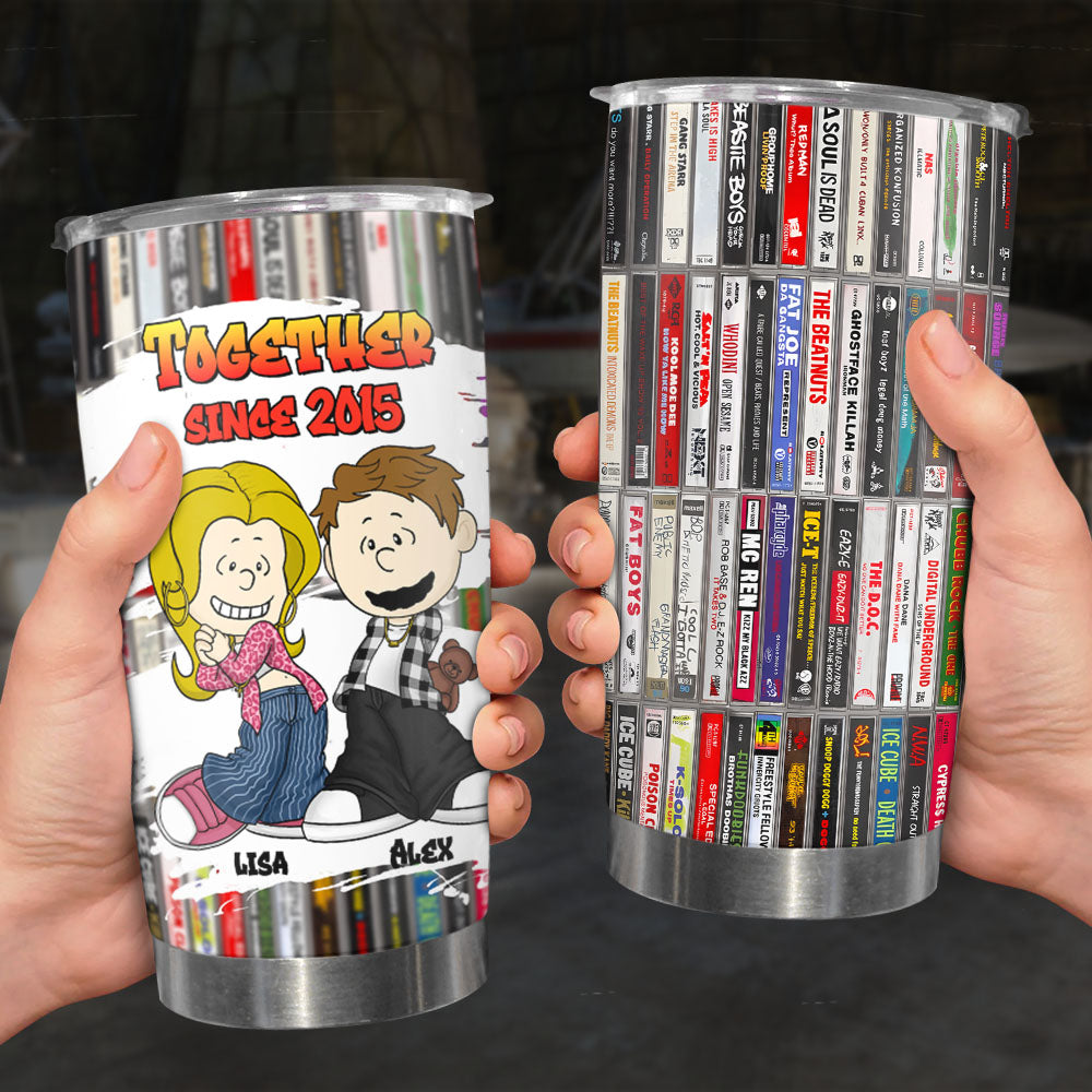 Personalized Gifts For Couple Hiphop Lover Tapes Cassette Tumbler 05XQMH220125HG - Tumbler Cup - GoDuckee