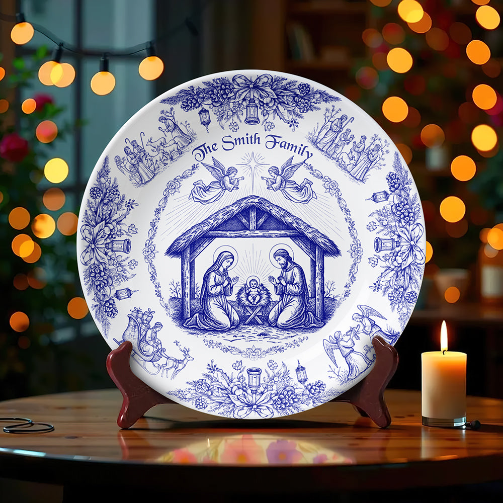 Personalized Christmas Gifts For Christian Family Ceramic Round Plate 01paqn260925 - Ceramic Round Plate - GoDuckee