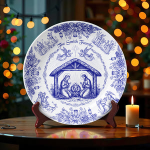 Personalized Christmas Gifts For Christian Family Ceramic Round Plate 01paqn260925 - Ceramic Round Plate - GoDuckee