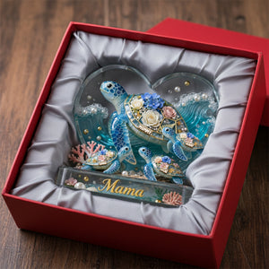 Forever Mama Turtle Acrylic Plaque - Personalized Gifts For Mom 05NATN270226 - Shaped Plaques - GoDuckee