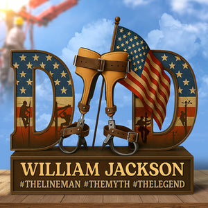 Hero Lineman Dad Acrylic Plaque - Personalized Gifts For Dad 03qhqn090525 - Shaped Plaques - GoDuckee