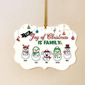 The Joy Of Christmas Is Family, Gift For Family, Personalized Ornament, Snowball Family Ornament, Christmas Gift 02PGHN200723 - Ornament - GoDuckee