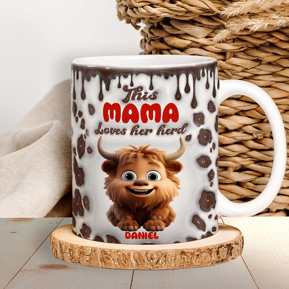 Personalized Gift For Highland Cow Mom Inflated Coffee Mug 04KALU200225 - Coffee Mug - GoDuckee