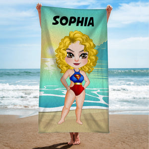 Super Besties, Personalized Beach Towel, Vacation Essentials, Gift For Besties 06qhtn140723pa - Beach Towel - GoDuckee