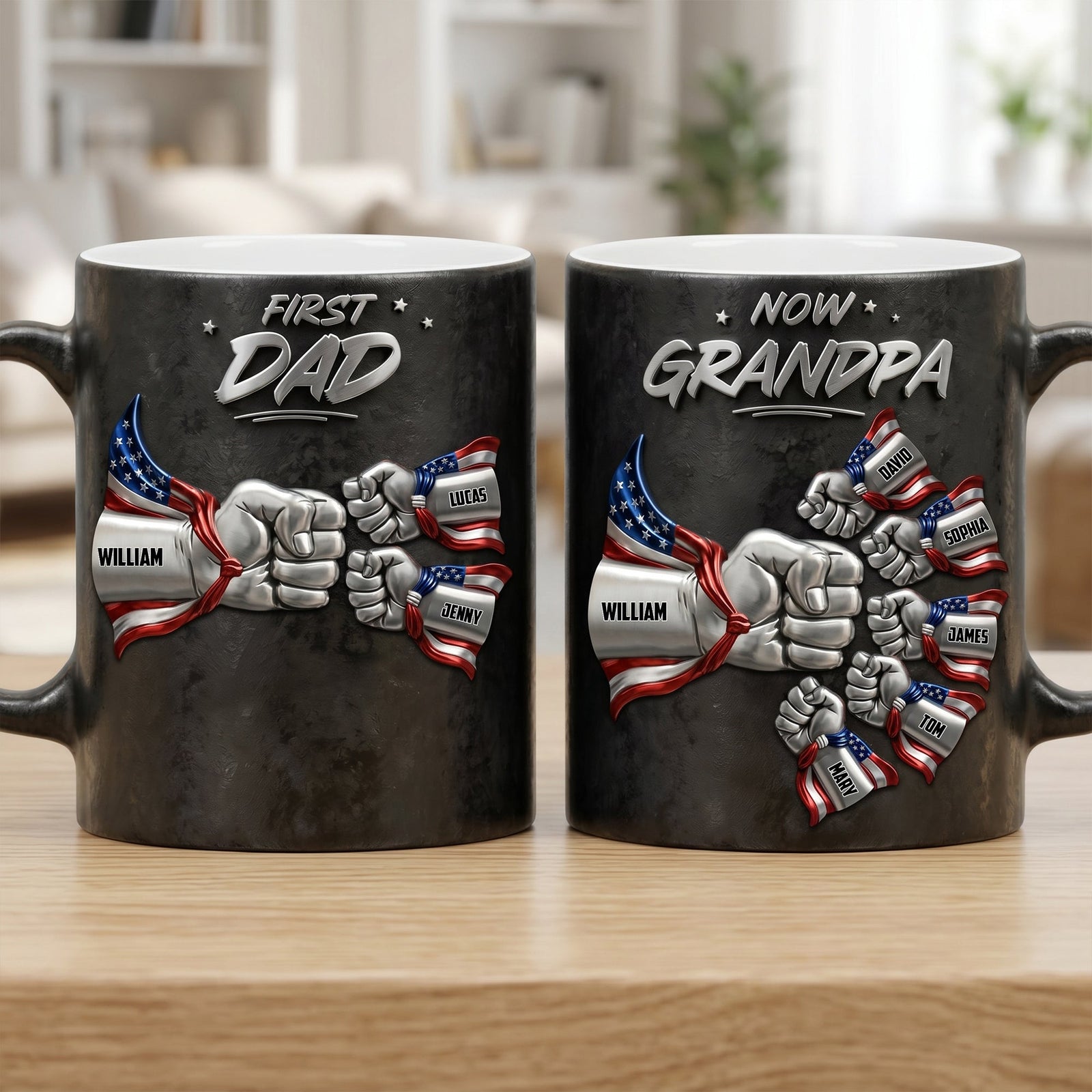 Grandpa Patriotic Team Magic Mug, Personalized Gifts For Promoted Grandfather 05qhtn200526 - Coffee Mug - GoDuckee