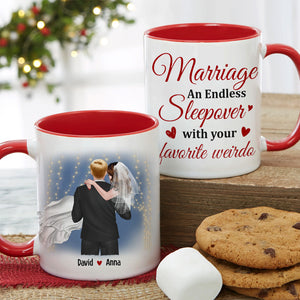 Marriage An Endless Sleepover With Your Favorite Weirdo - Personalized Mug - Gift For Couple - Coffee Mug - GoDuckee