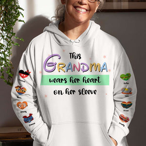 Personalized Gifts For Grandma 3D Shirt This Grandma Wears Her Heart On Her Sleeve 01QHMH290224 - 3D Shirts - GoDuckee