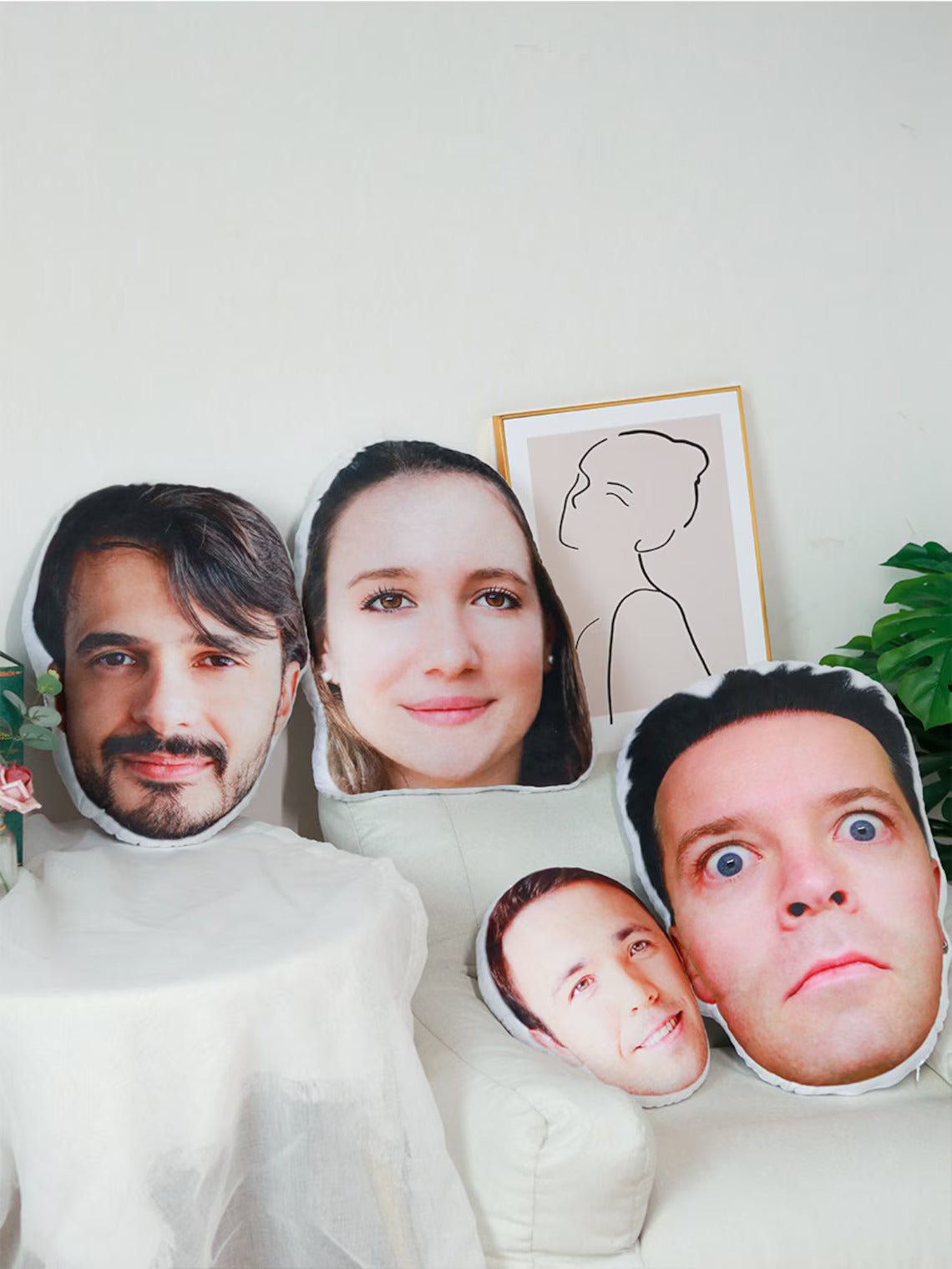 Custom Face Pillow, Funny Gift For Family Members, Upload Face Photo - Pillow - GoDuckee
