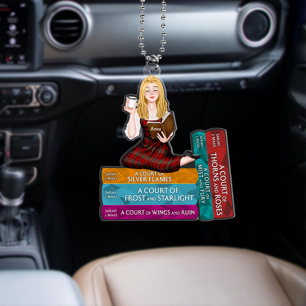 Personalized Gifts For Book Lover Car Ornament Reading Girl 01hutn050324pa - Ornaments - GoDuckee