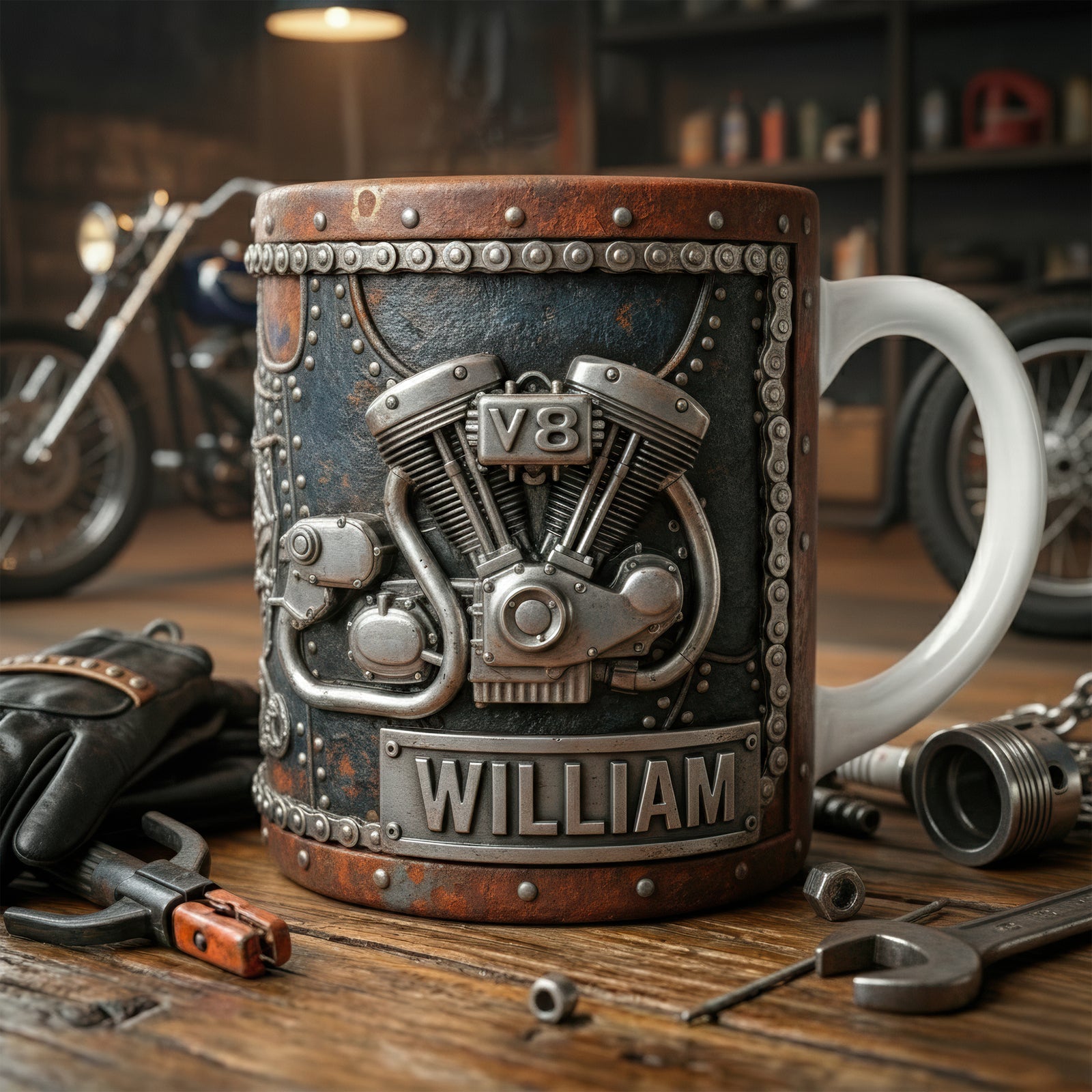 Motorcycle Engine Coffee Mug – Personalized Gifts For Bikers 02tgqn041225