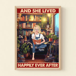 And She Lived Happily Ever After, Personalized Light Picture Frame, Gift For Book Lover - Poster & Canvas - GoDuckee