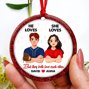 Personalized Gifts For Baseball Lovers Couple Christmas Ornament 01hupu141024hg - Ornament - GoDuckee