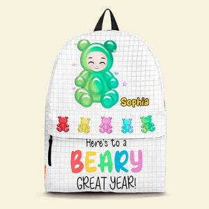 Here's To A Beary Great Year - Personalized Backpack - Gift For Kids - Backpack - GoDuckee