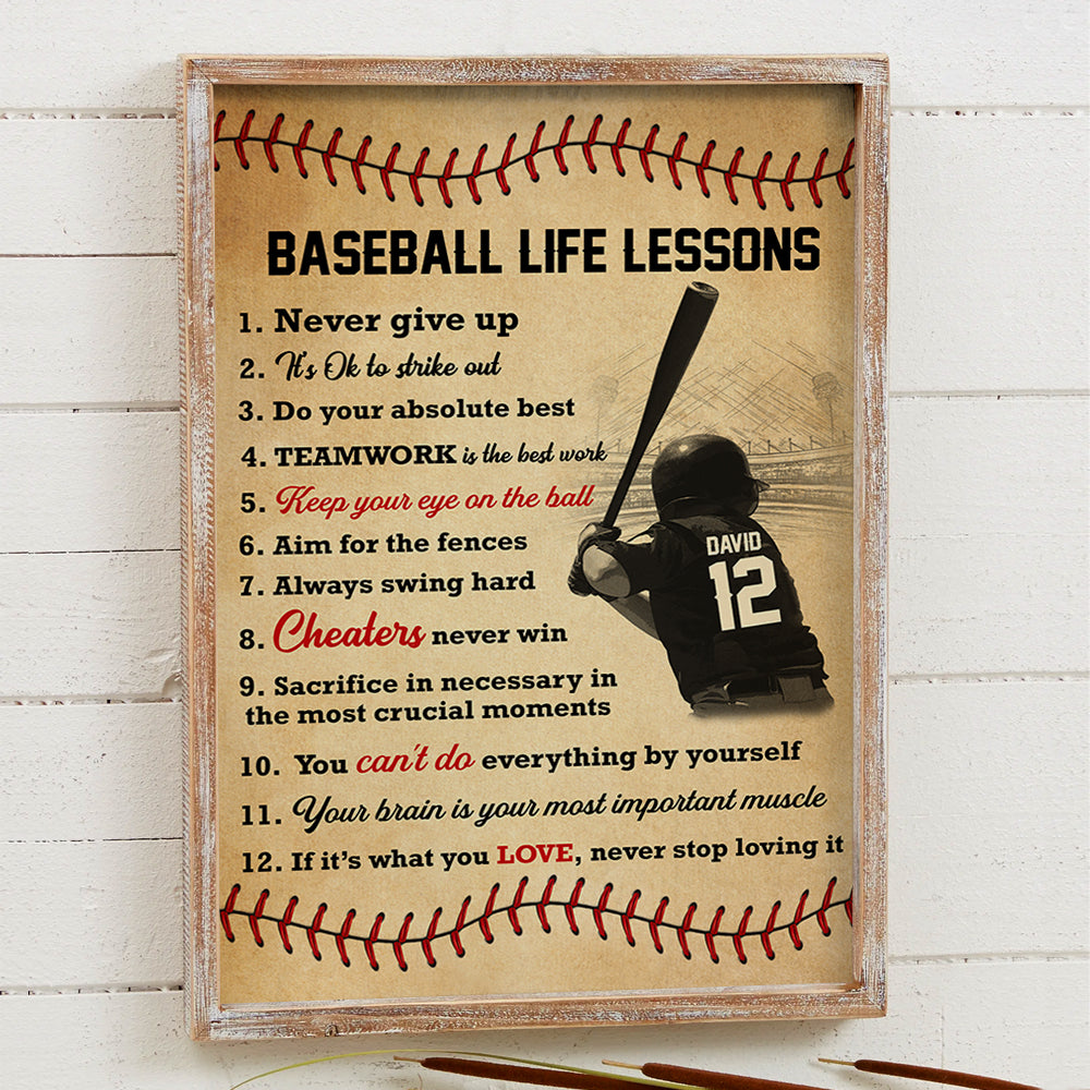 Personalized Gifts For Baseball Lover Canvas Print Baseball Life Lessons 02QHTN070225 - Poster & Canvas - GoDuckee