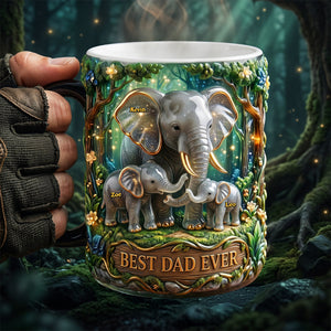 Elephant Dad Magic Coffee Mug - Personalized Gifts For Father's Day Magic Mug 02TYTA230526 - Coffee Mug - GoDuckee
