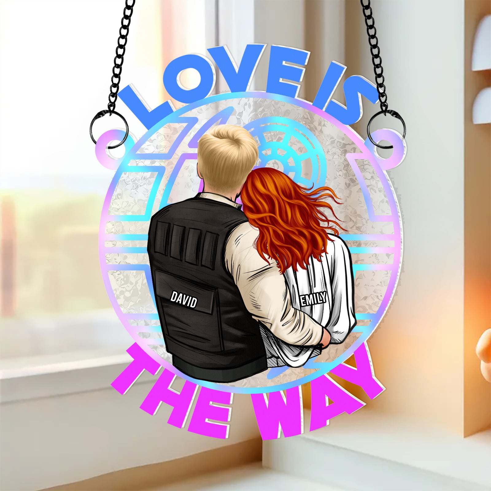 Personalized Gifts For Couple Suncatcher Window Hanging Ornament 02toqn300524hh - Ornaments - GoDuckee