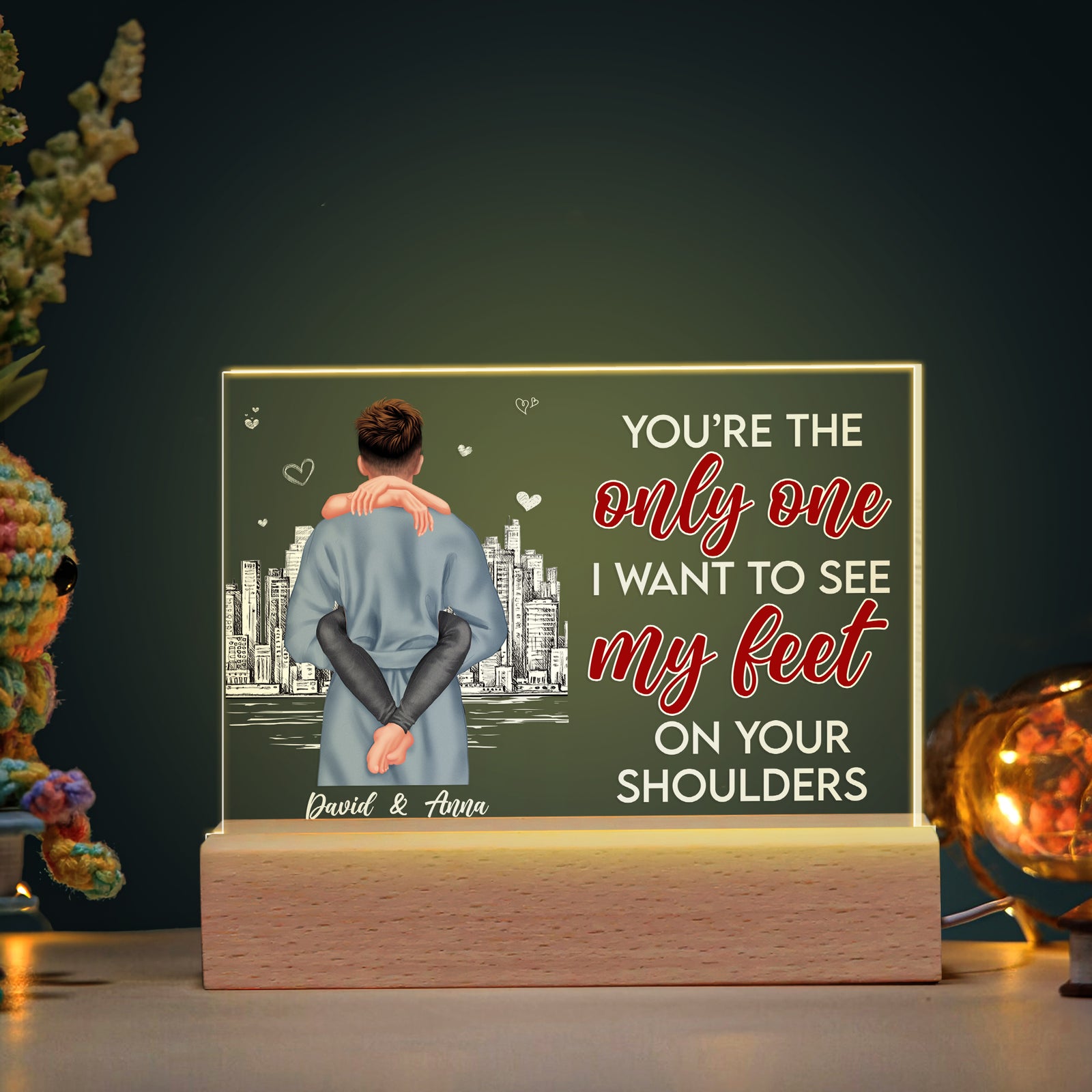 Personalized Gifts For Couple LED Light You're The Only One - Led Night Light - GoDuckee