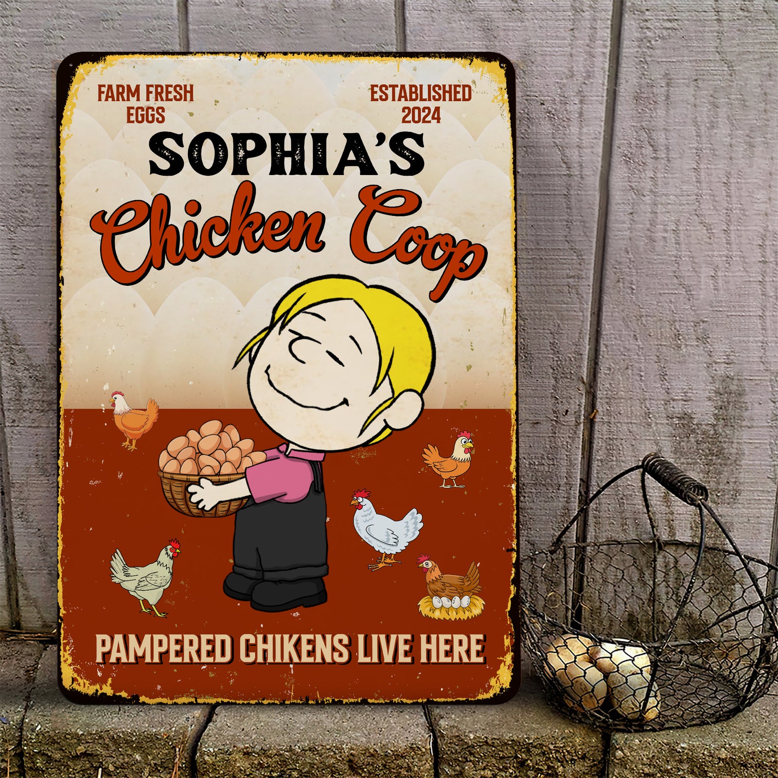 Personalized Gifts For Farmers Metal Sign 01totn180225hg Chicken Coop Pampered Chickens Live Here - Metal Signs - GoDuckee