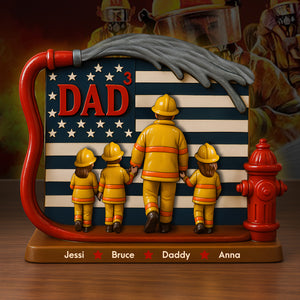 Firefighter Dad Acrylic Plaque - Personalized Gifts For Father 02TOLU260425 - Shaped Plaques - GoDuckee