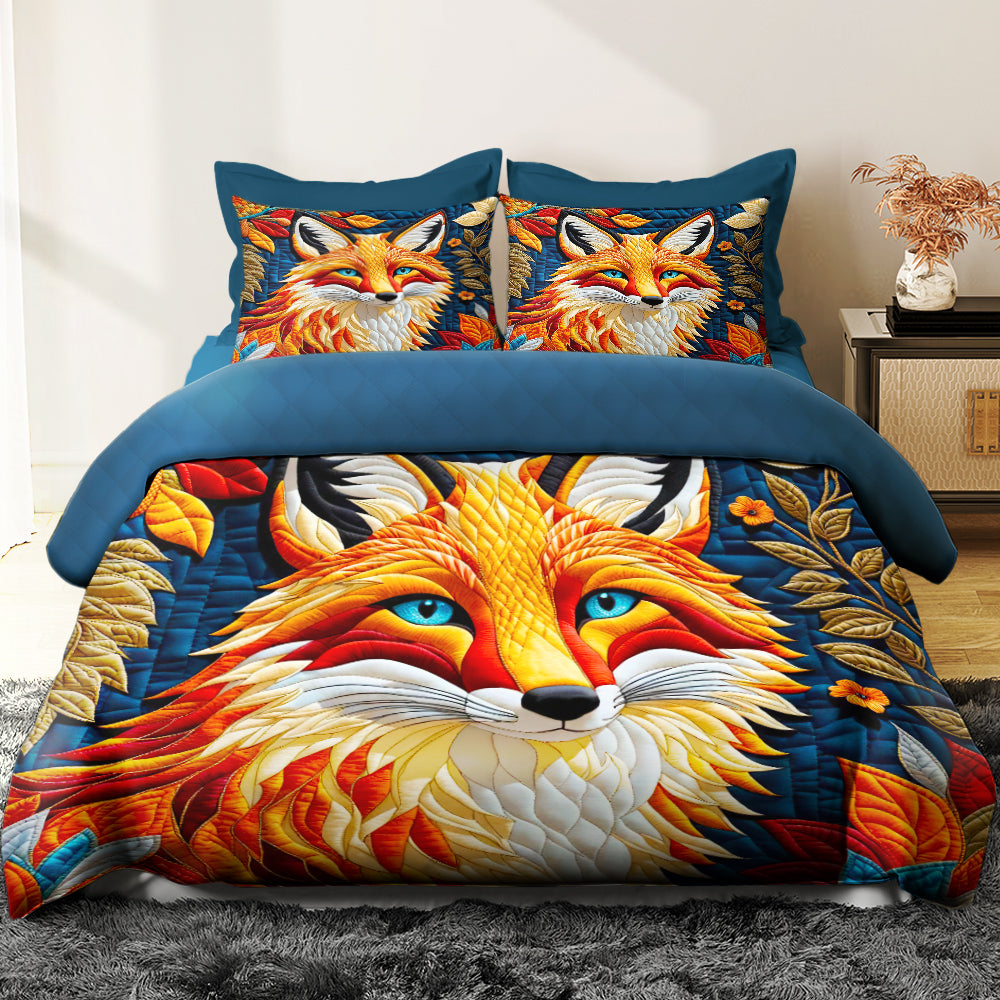 Fox Lovers Quilt Bed Set 041HUDT180125 - Blanket - GoDuckee