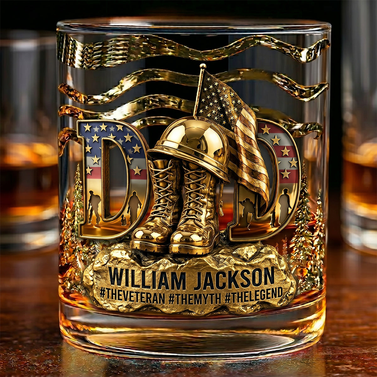 Proud Veteran Dad Drinking Glass - Personalized Gifts For Dads 03tgtn070526 - Glass - GoDuckee