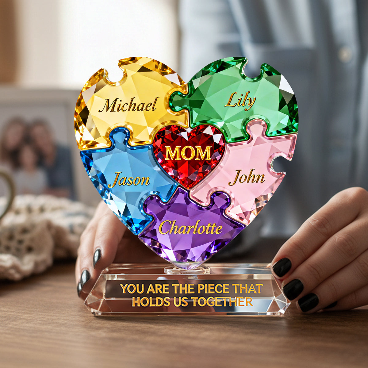Puzzle Pieces Acrylic Plaque - Personalized Gifts For Mother's Day 02hyta030226 - Shaped Plaques - GoDuckee