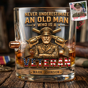 Veteran Pride Bullet Glass - Custom Photo Gifts 01TYTA150626 - Glass - GoDuckee