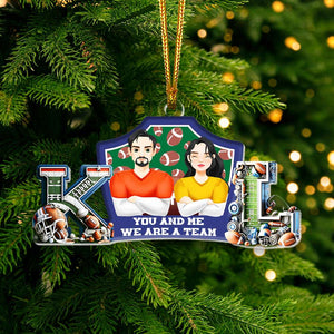 Personalized Gifts For Couple Sport Lover Acrylic ornament Christmas 02XQMH161024PA - Ornament - GoDuckee