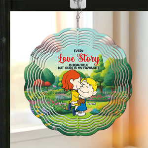 Personalized Gifts For Couples Wind Spinner Hugging Couple 04TOLU201224HG - Ornament - GoDuckee