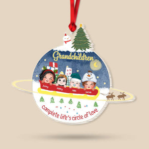 Cute Kids Personalized Acrylic Ornament, Grandchildren Complete Life's Circle Of Love, Christmas Ornament for Grandma & Grandpa 01QHHN101123HH - Ornament - GoDuckee