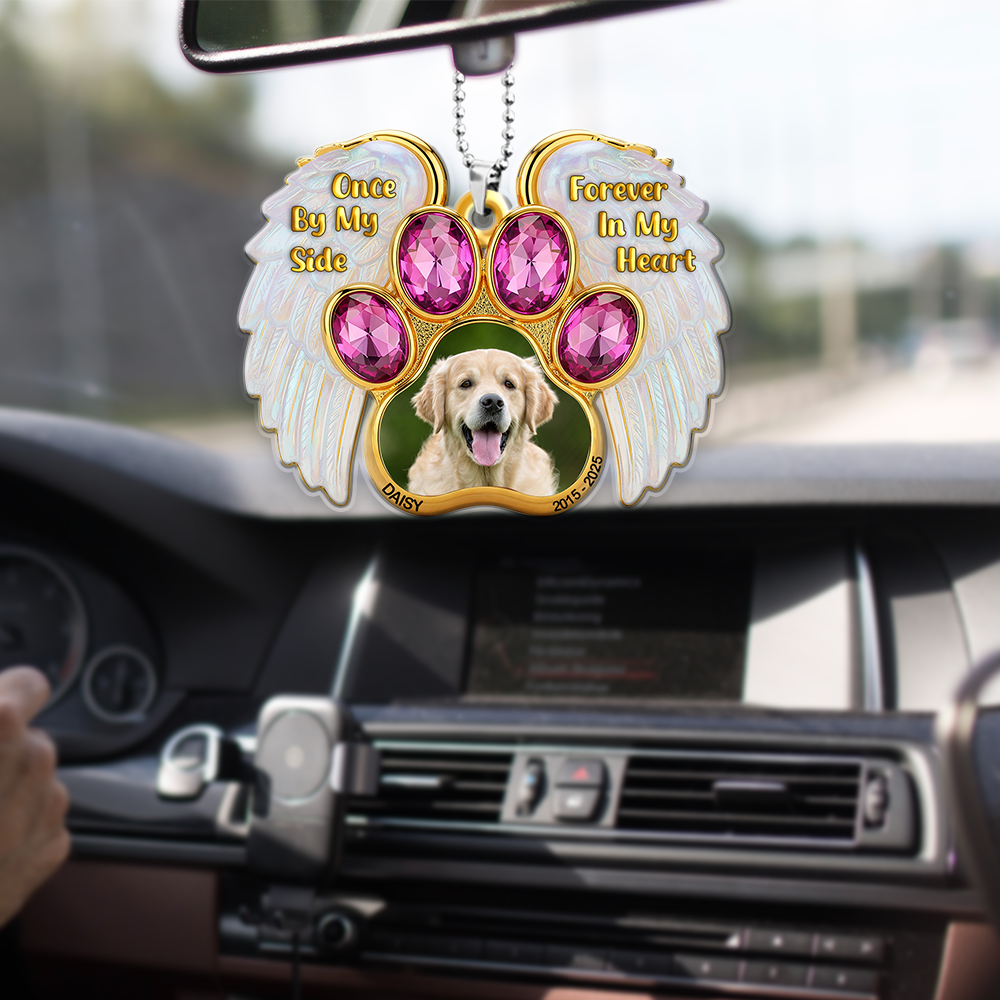 Memorial Heaven Dog Car Ornament Custom Photo Gifts For Dog Lovers 02NALU300625 - Ornament - GoDuckee