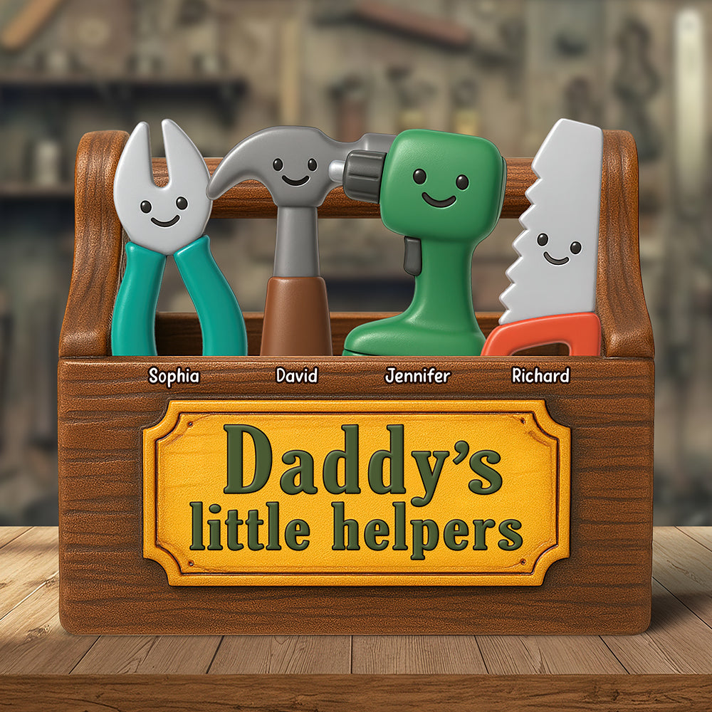 Daddy's Little Helpers Acrylic Plaque - Personalized Gifts For Father 01NAQN020525 - Shaped Plaques - GoDuckee