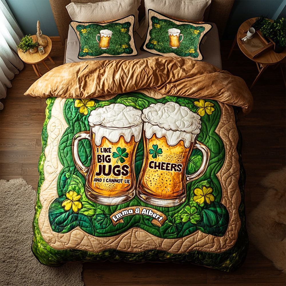Personalized Gifts For Couple Quilt Bedding Set -St. Patrick's Edition, Like Big Jugs 02TGLU170125 - Blanket - GoDuckee