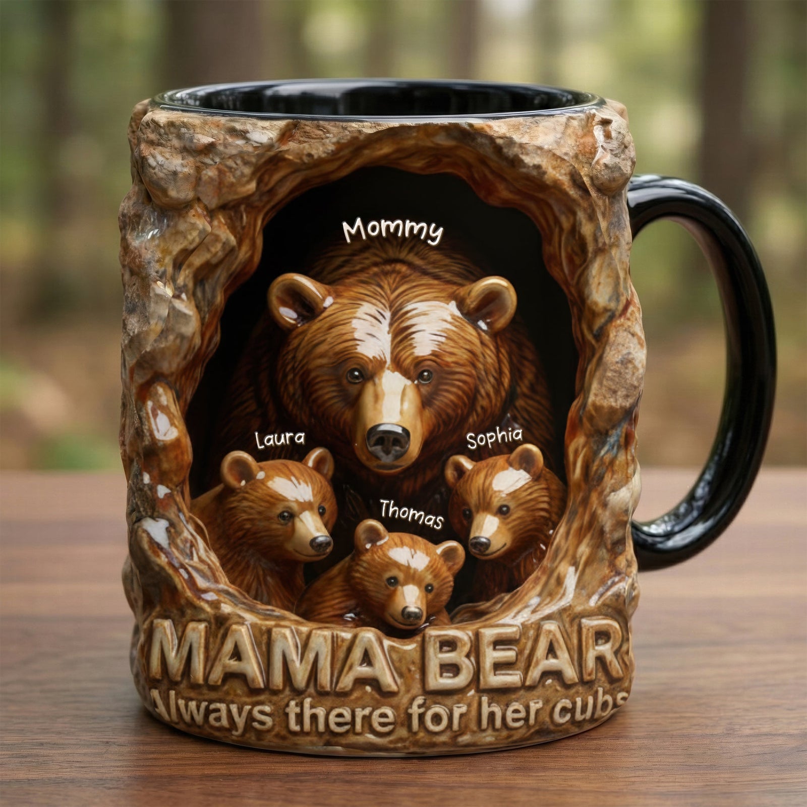 Mama Bear Cozy Nest Coffee Mug, Personalized Gifts For Mom 02qhqn280126 - Coffee Mug - GoDuckee