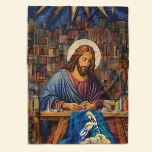 Jesus Christ Quilting Blanket, Gifts For Christian Quilter 02QHLU110924 - Blanket - GoDuckee