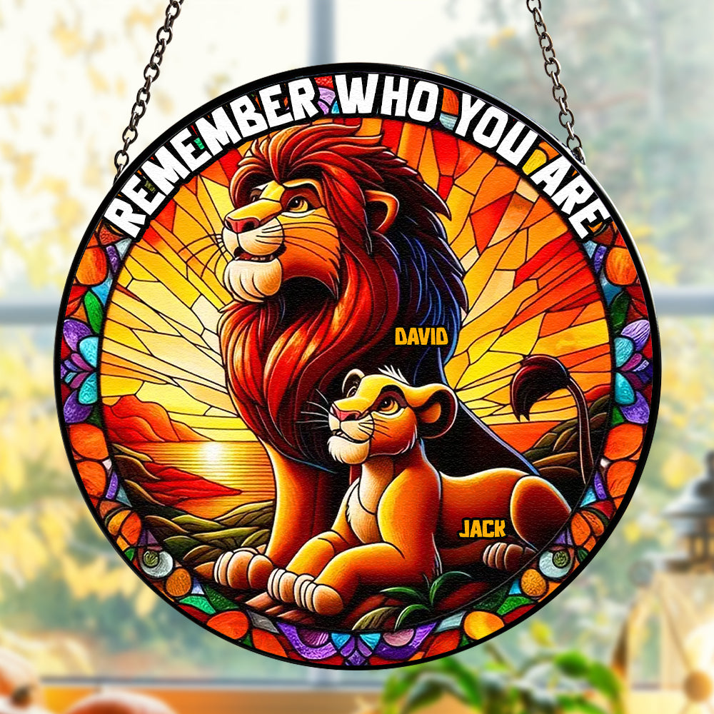 Personalized Gifts For Son Round Stained Glass Suncatcher Dad said Son Who You Are 02XQTN270824 - Ornament - GoDuckee