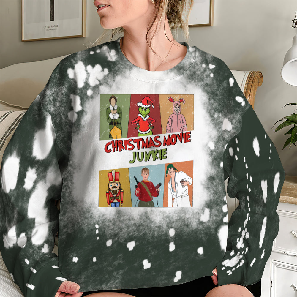 Christmas Movie Junkie, Gift For Christmas, Personalized Shirt, Xmas Character AOP Shirt, Christmas Gift 03HUHN171023 - AOP Products - GoDuckee