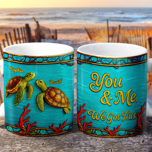 Turtle Couple Mug Personalized Gifts For Couple 03TODT020725 - Coffee Mug - GoDuckee