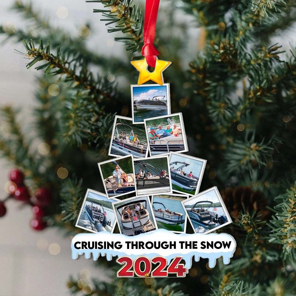 Pontoon Custom Photo Acrylic Christmas Ornament 05HUPU270924 - Ornament - GoDuckee