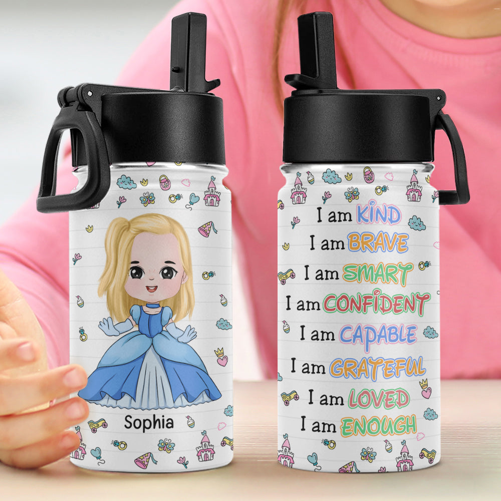 I Am A Kind Brave Smart Confident Capable Grateful Loved Enough-Personalized 12oz Kid Tumbler -Gift For Kids-06naqn150823ha - Kid Tumbler - GoDuckee