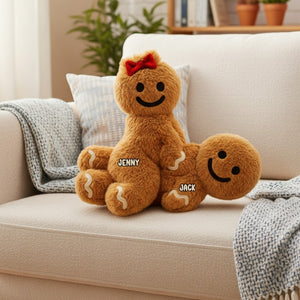 Funny Gingerbread Couple Pillow Personalized Gifts For Couple 04natn141125 - Pillow - GoDuckee